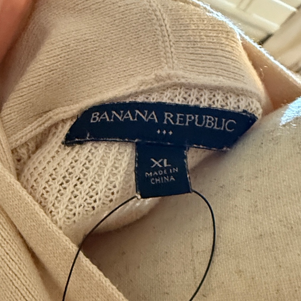 Banana Republic Cream Knit Long Vest - Picture 2 of 3
